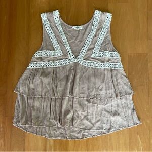 Entro Taupe Boho Blouse Size L